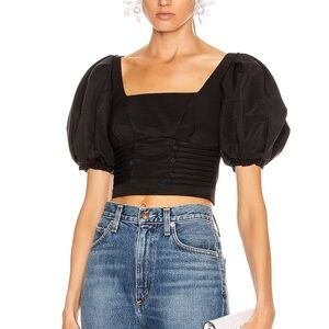 Self Portrait ottoman square neck top